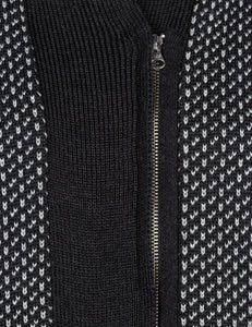 Skaftö Pattern Merino Wool Zip Front Sweater