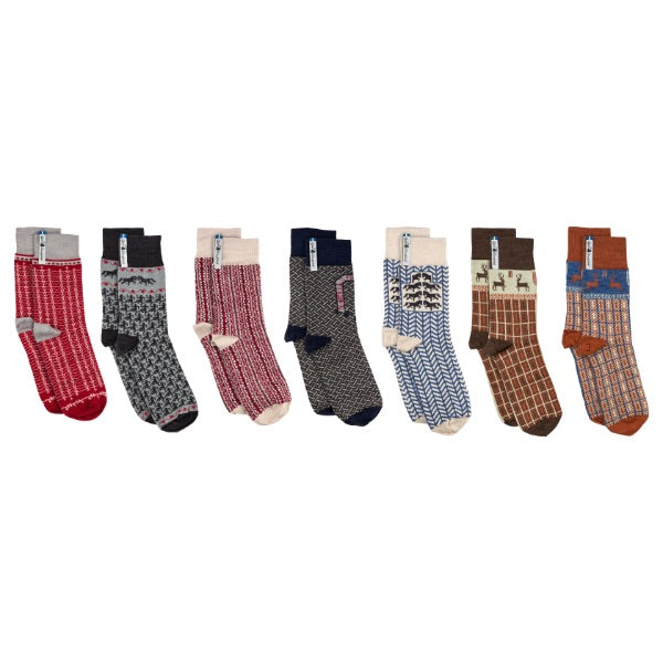 Varje Dag Pattern Swedish Everyday Socks Ojbro Vantfabrik, 7 Pack